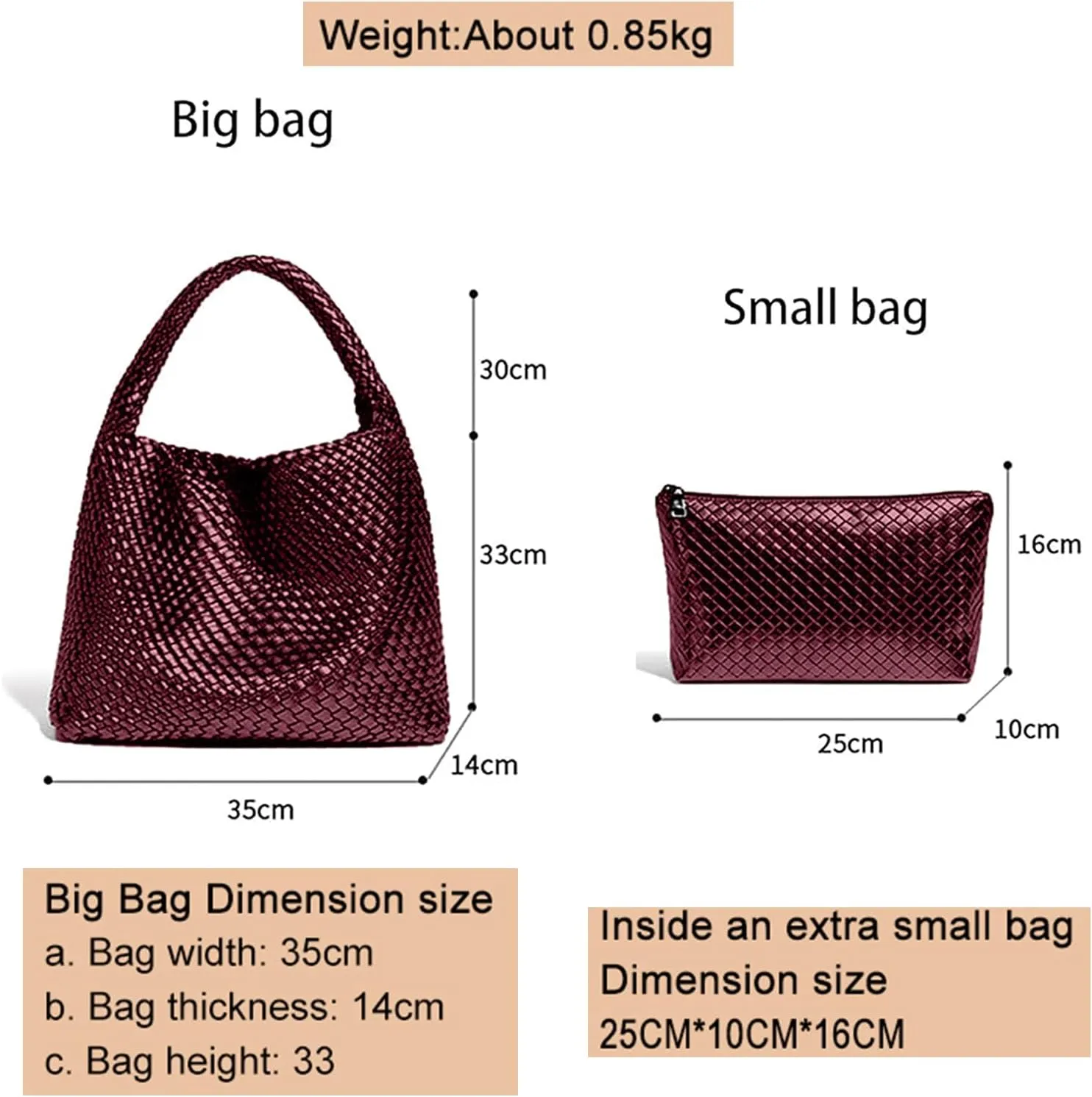 Tote Bag Shoulder Handbags for Women Hand bag Large Capacity Travel Woven Lightweight Purse Hobo Slouchy Bags