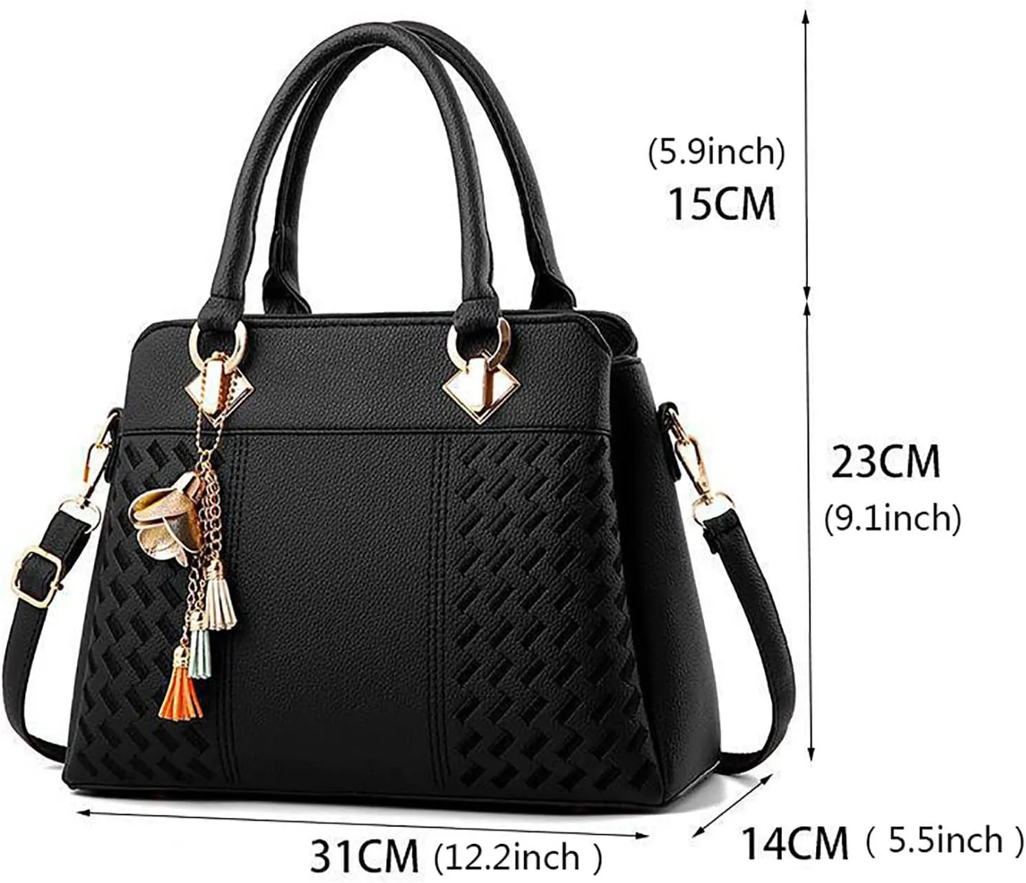 Tote with Zipper Womens Handbags Ladies Purse Satchel Shoulder Bags Roomy Fashion Tote Leather Bag