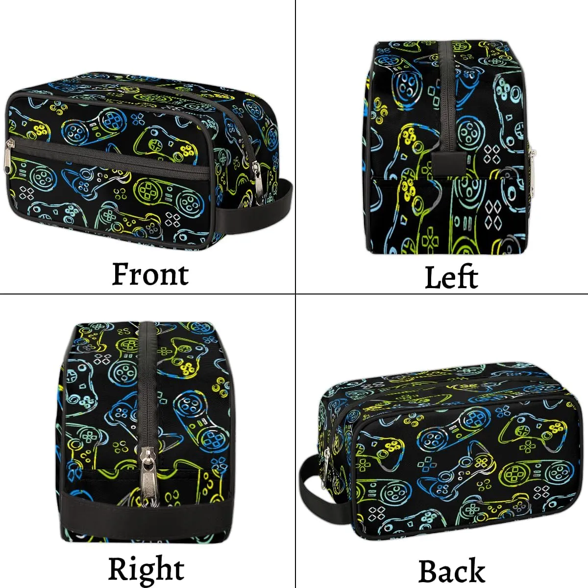 Travel Toiletry Bag for Boys Men, Gamer Gamepad Waterproof Hanging Dopp Kit for Kids, Shaving Bag with Large Capacity for Travel,Sports Shower