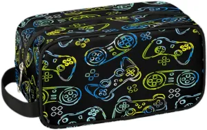 Travel Toiletry Bag for Boys Men, Gamer Gamepad Waterproof Hanging Dopp Kit for Kids, Shaving Bag with Large Capacity for Travel,Sports Shower