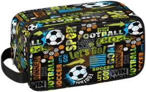 Travel Toiletry Bag for Boys Teens, Waterproof Hanging Dopp Kit for Women Men, Shaving Bag with Large Capacity for Travel,Sports Shower, Soccer Sports