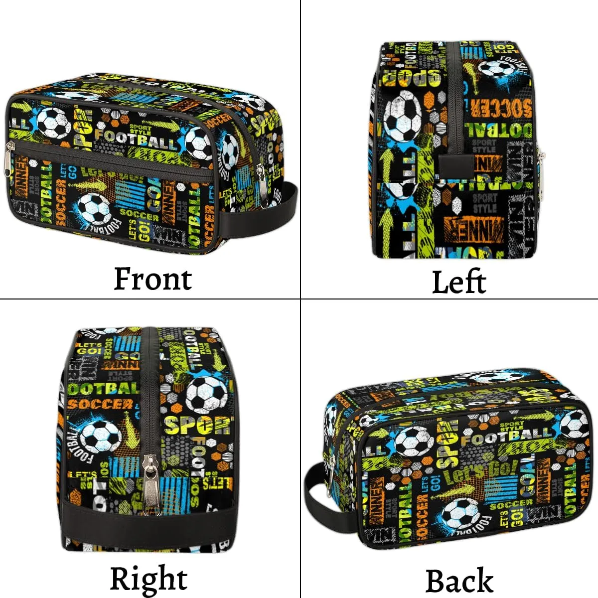 Travel Toiletry Bag for Boys Teens, Waterproof Hanging Dopp Kit for Women Men, Shaving Bag with Large Capacity for Travel,Sports Shower, Soccer Sports