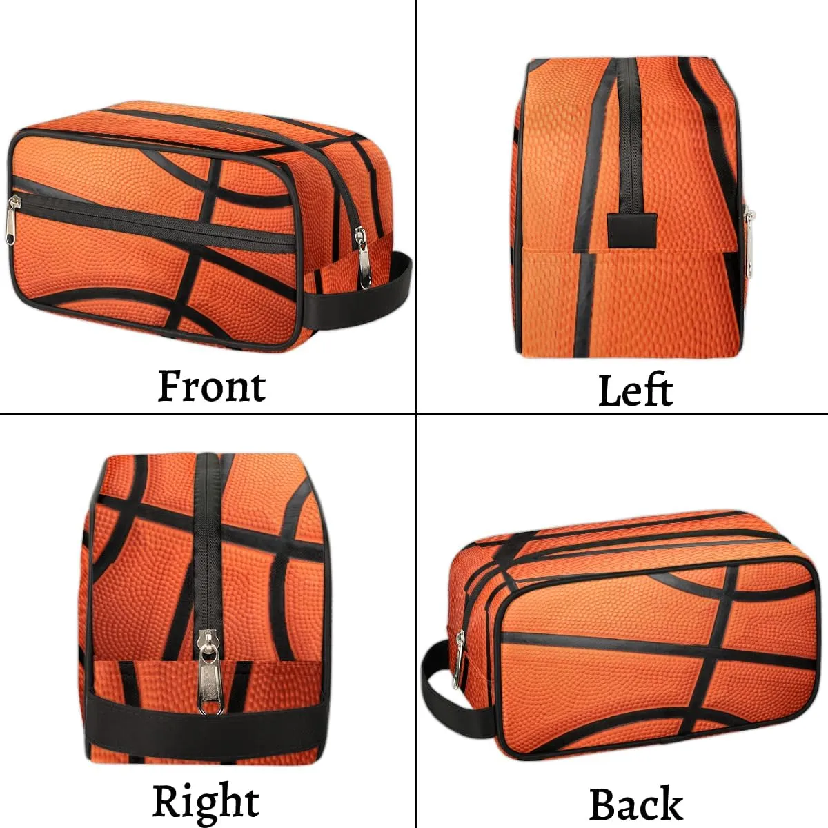 Travel Toiletry Bag for Boys, Waterproof Hanging Dopp Kit with Large Capacity for Men, Shaving Bag for Travel,Sports Shower (Basketball)