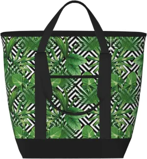 tropical leaves Women's tote bags and reusable women's beach bags are suitable for travel insulation and cooling bags.