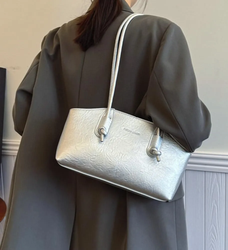 Underarm Bag Shoulder Bags Leather Handbag Fashion Armpit Bag Women Casual Lady with Zipper Handbag Work Dating Party 2024