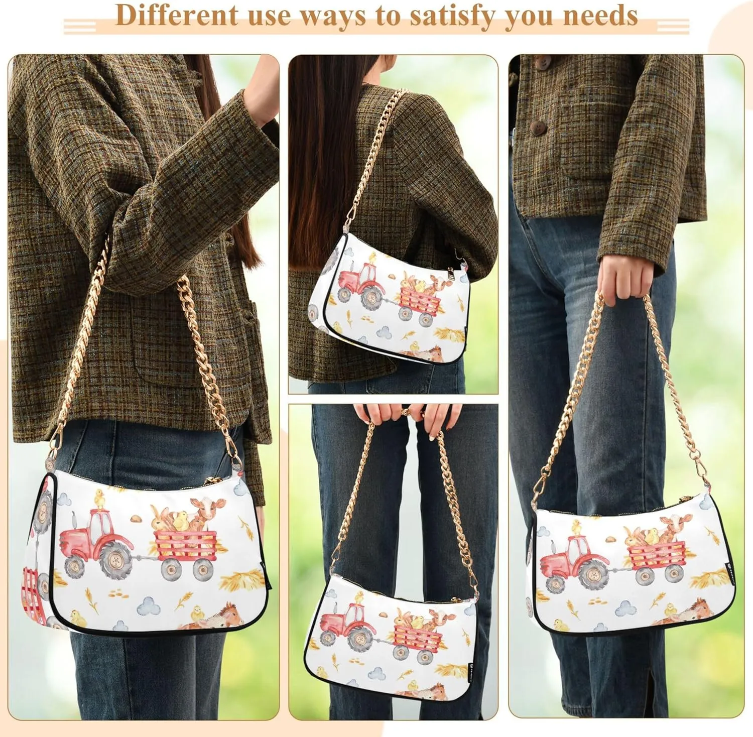 Valentines Hearts Womens Purse Hobo Party Clutch Women Shoulder Handbag Chain Shoulder Handbag