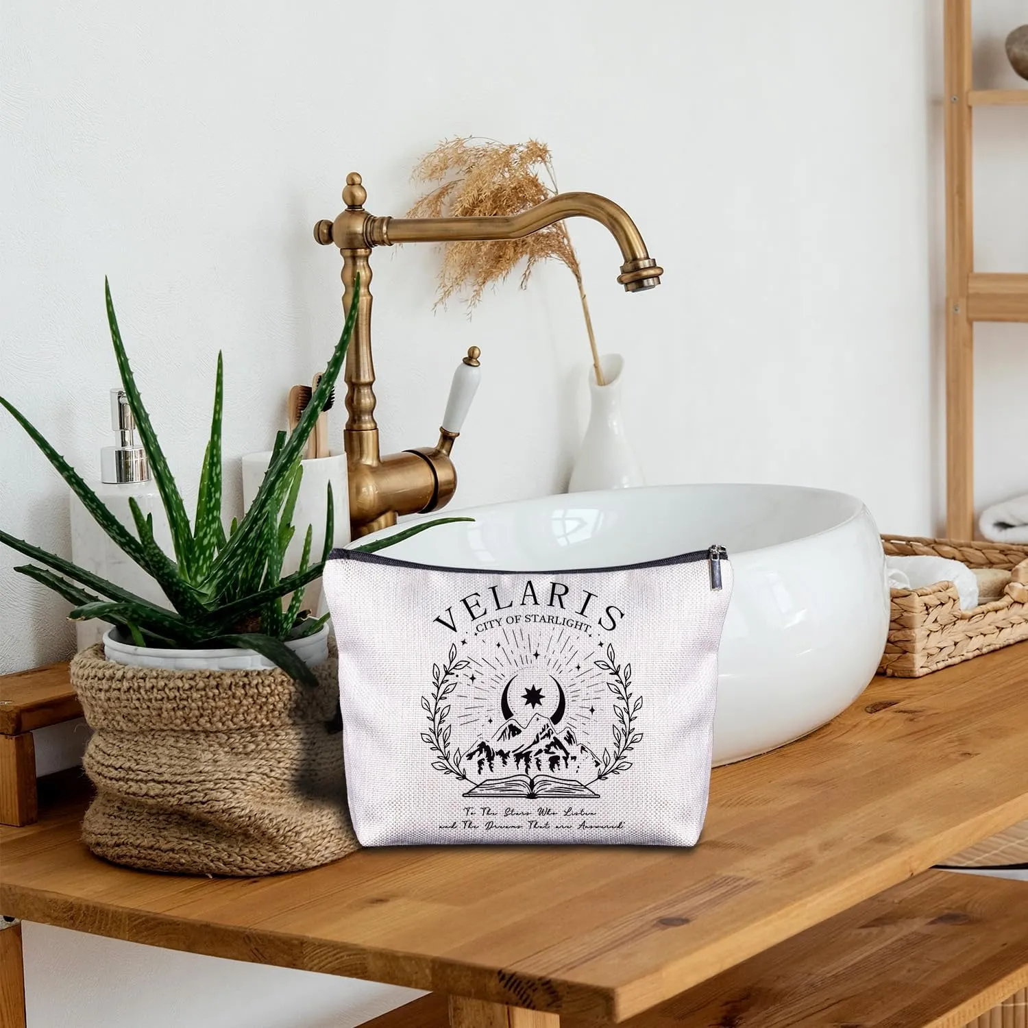 Velaris Makeup Bag - A Court of Thorns and Roses Gifts, Night Court, Book Lovers Gifts, City of Starlight Book Lovers Readers Cosmetic Bags for Women