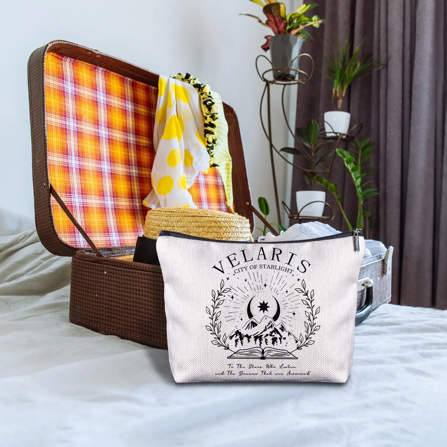 Velaris Makeup Bag - A Court of Thorns and Roses Gifts, Night Court, Book Lovers Gifts, City of Starlight Book Lovers Readers Cosmetic Bags for Women