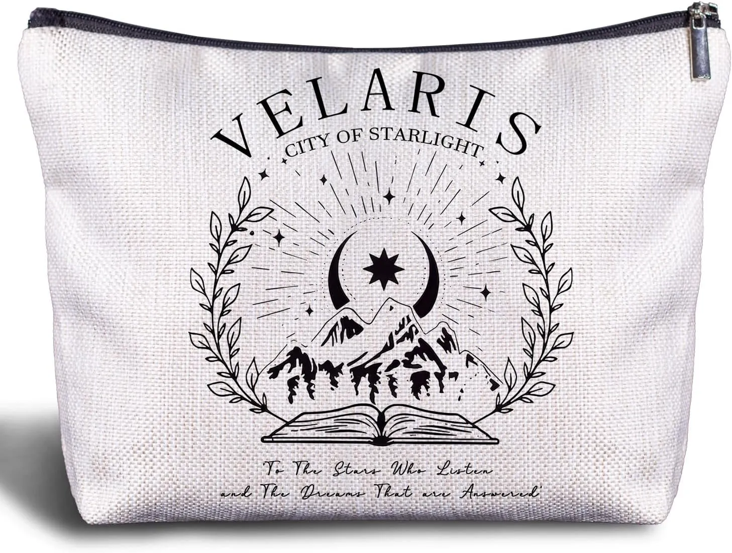 Velaris Makeup Bag - A Court of Thorns and Roses Gifts, Night Court, Book Lovers Gifts, City of Starlight Book Lovers Readers Cosmetic Bags for Women