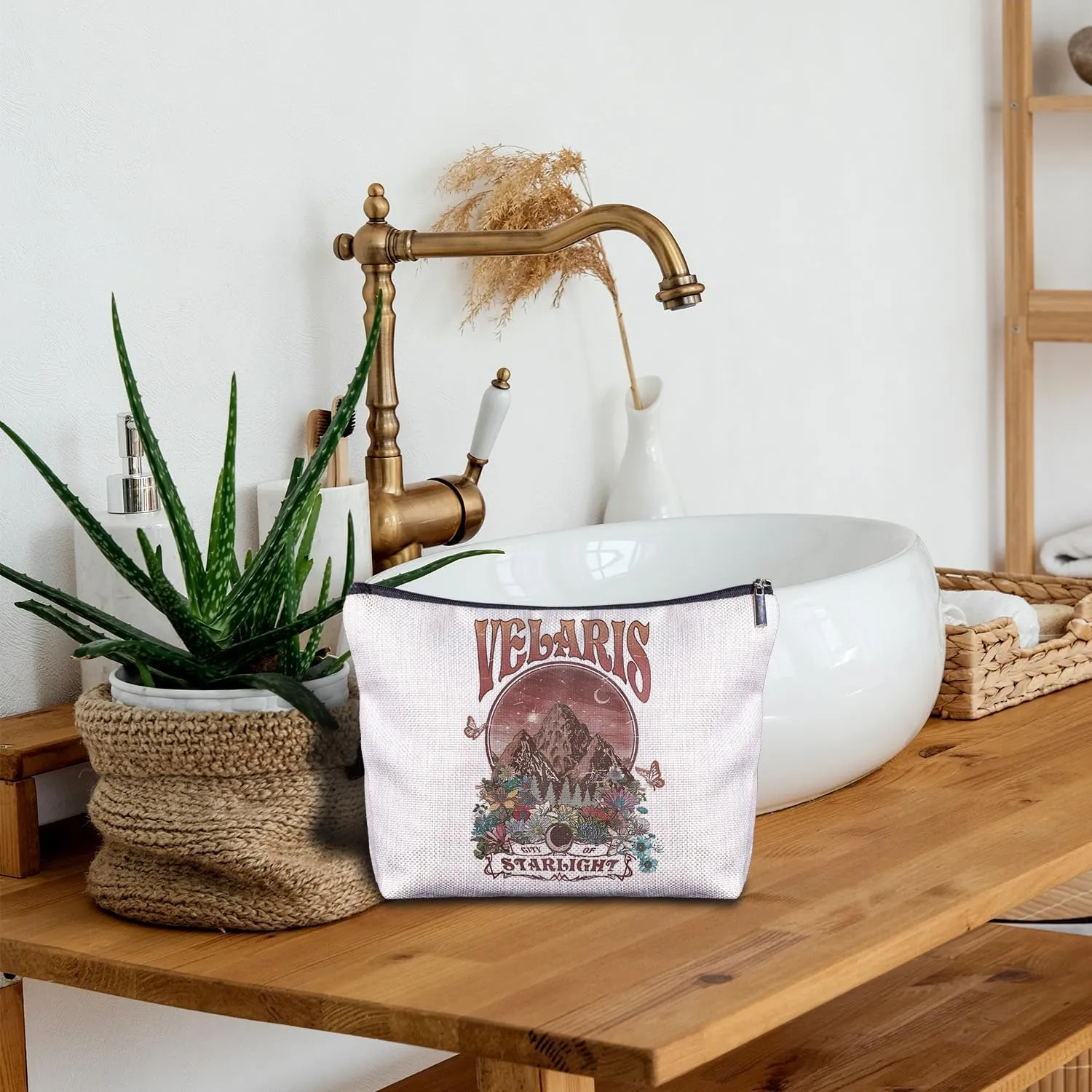 Velaris Makeup Bag - Night Court Book Lovers Gifts, City of Starlight Book Lovers Readers Cosmetic Bags for Purse, Velaris Bookish Librarian Gifts