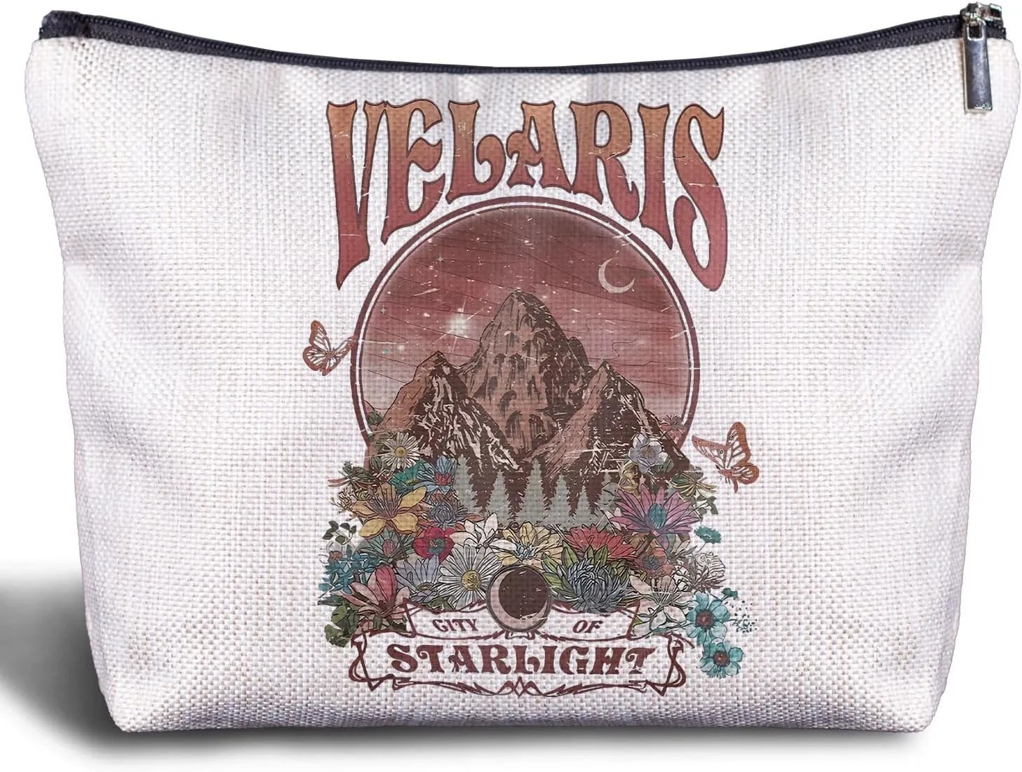 Velaris Makeup Bag - Night Court Book Lovers Gifts, City of Starlight Book Lovers Readers Cosmetic Bags for Purse, Velaris Bookish Librarian Gifts