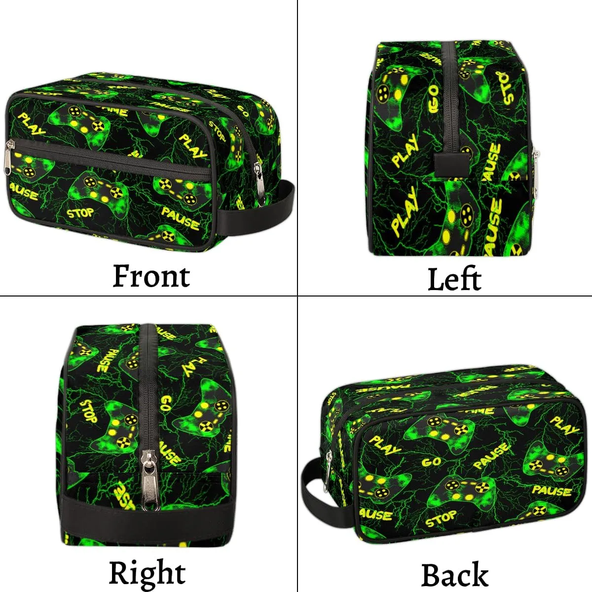 Video Games Travel Toiletry Bag for Boys Teens, Waterproof Hanging Dopp Kit for Men, Shaving Bag with Large Capacity for Travel,Sports Shower