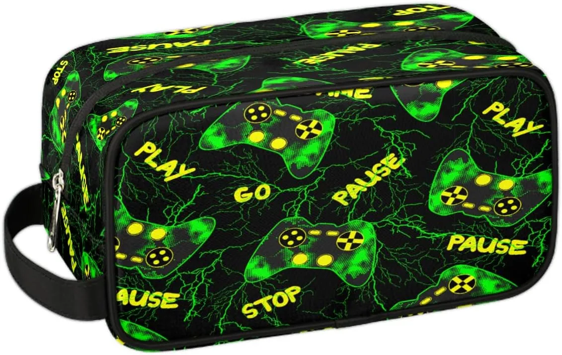 Video Games Travel Toiletry Bag for Boys Teens, Waterproof Hanging Dopp Kit for Men, Shaving Bag with Large Capacity for Travel,Sports Shower