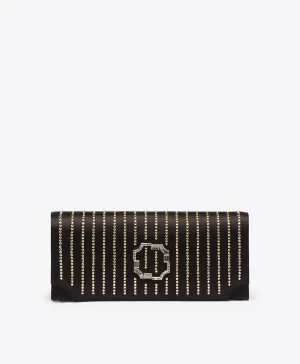 Vivien Black & Gold Satin Clutch Bag