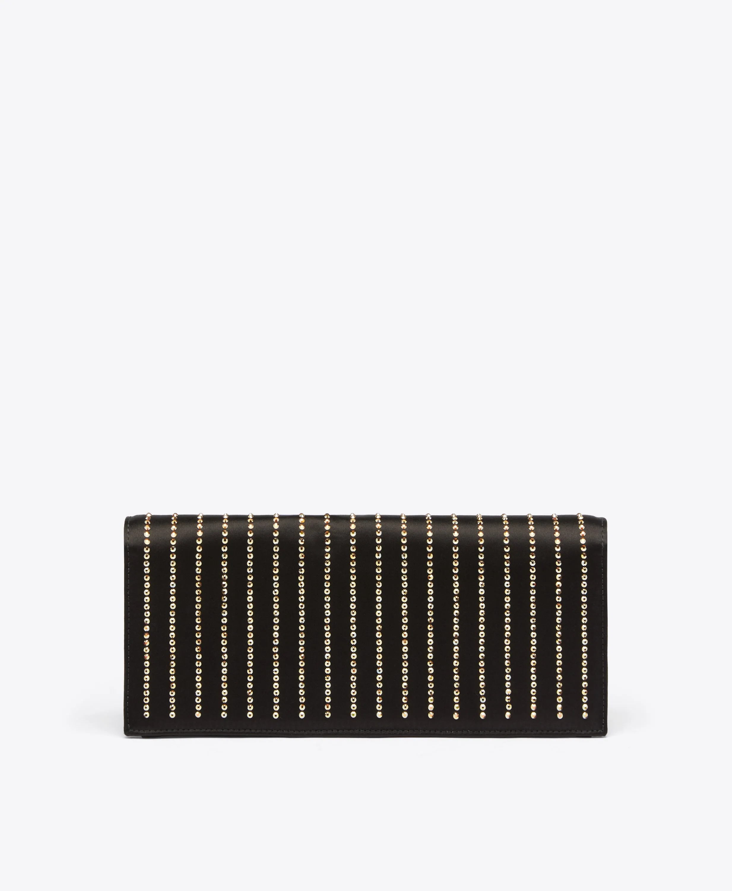 Vivien Black & Gold Satin Clutch Bag