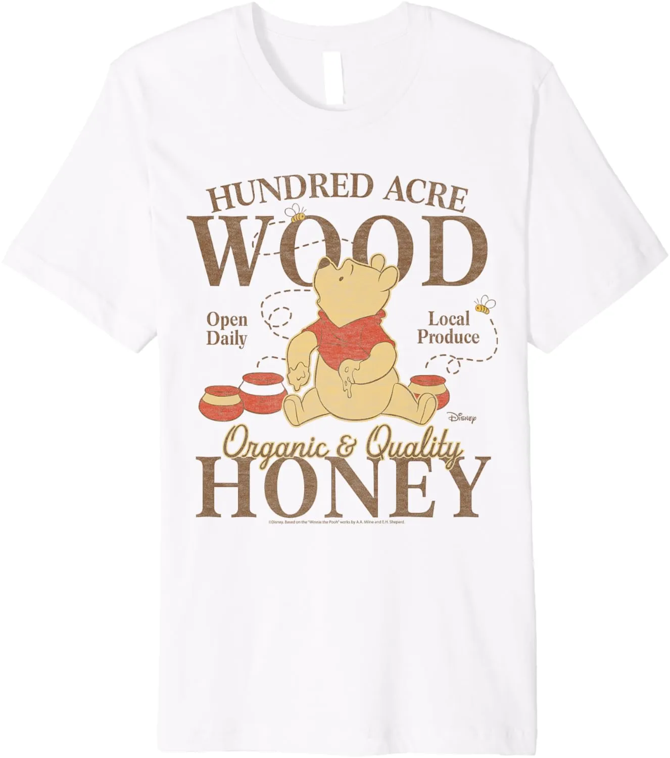 Winnie The Pooh - Hundred Acre Wood Pooh Organic Honey Premium T-Shirt