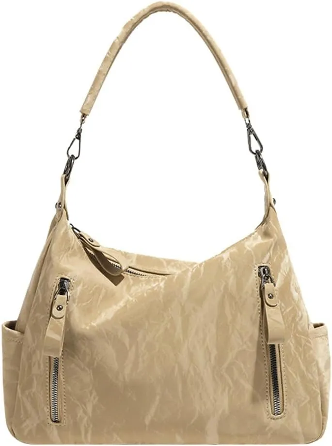 Women Hobo Bag Tote Bag Y2K Large Shoulder Bag Purse Stylish Vegan Leather Bussiness Handbag Purse