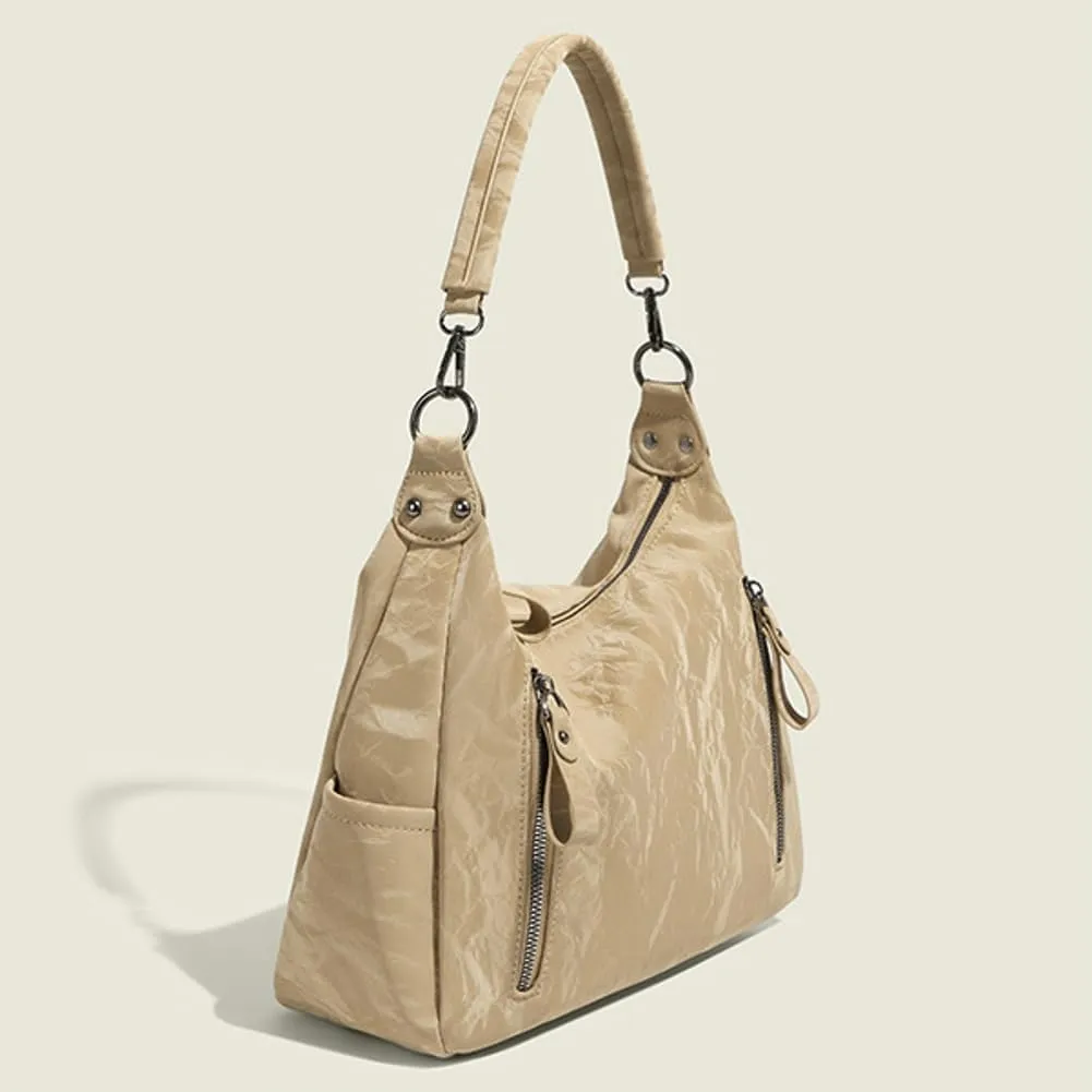 Women Hobo Bag Tote Bag Y2K Large Shoulder Bag Purse Stylish Vegan Leather Bussiness Handbag Purse
