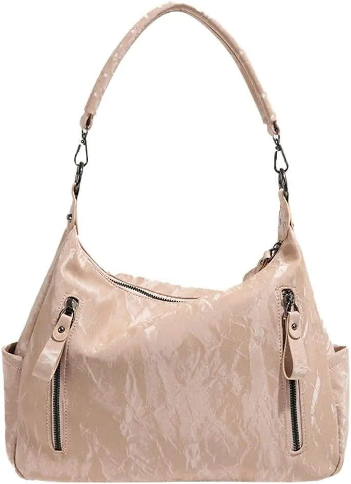 Women Hobo Bag Tote Bag Y2K Large Shoulder Bag Purse Stylish Vegan Leather Bussiness Handbag Purse