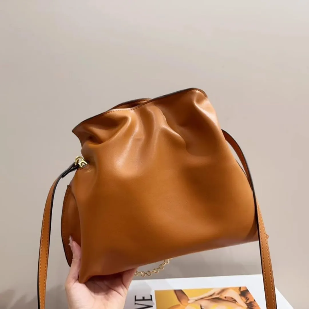 Women Leather Hobo Shoulder Bags Soft Drawstring Purses with Metal Pin Armpit Bag Top Handle Bags for Women