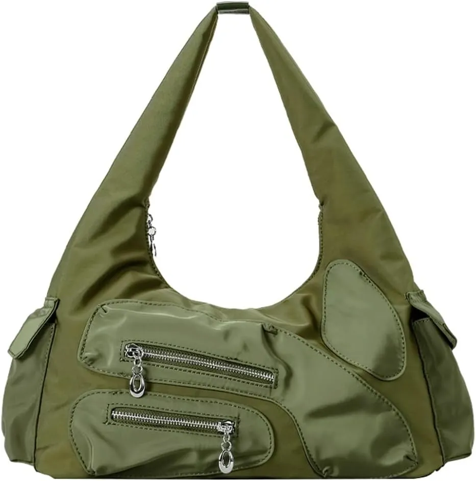 Women Nylon Hobo Bags Puffy Shoulder Bags Retro Tote Bag Casual Large Top Handle Handbag Satchel Purse Work
