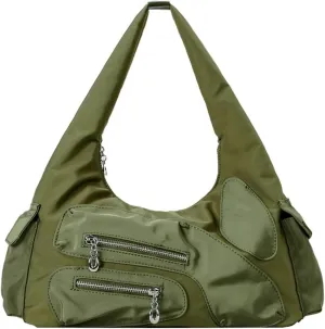 Women Nylon Hobo Bags Puffy Shoulder Bags Retro Tote Bag Casual Large Top Handle Handbag Satchel Purse Work