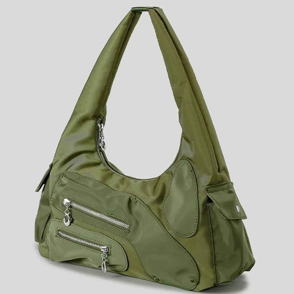 Women Nylon Hobo Bags Puffy Shoulder Bags Retro Tote Bag Casual Large Top Handle Handbag Satchel Purse Work