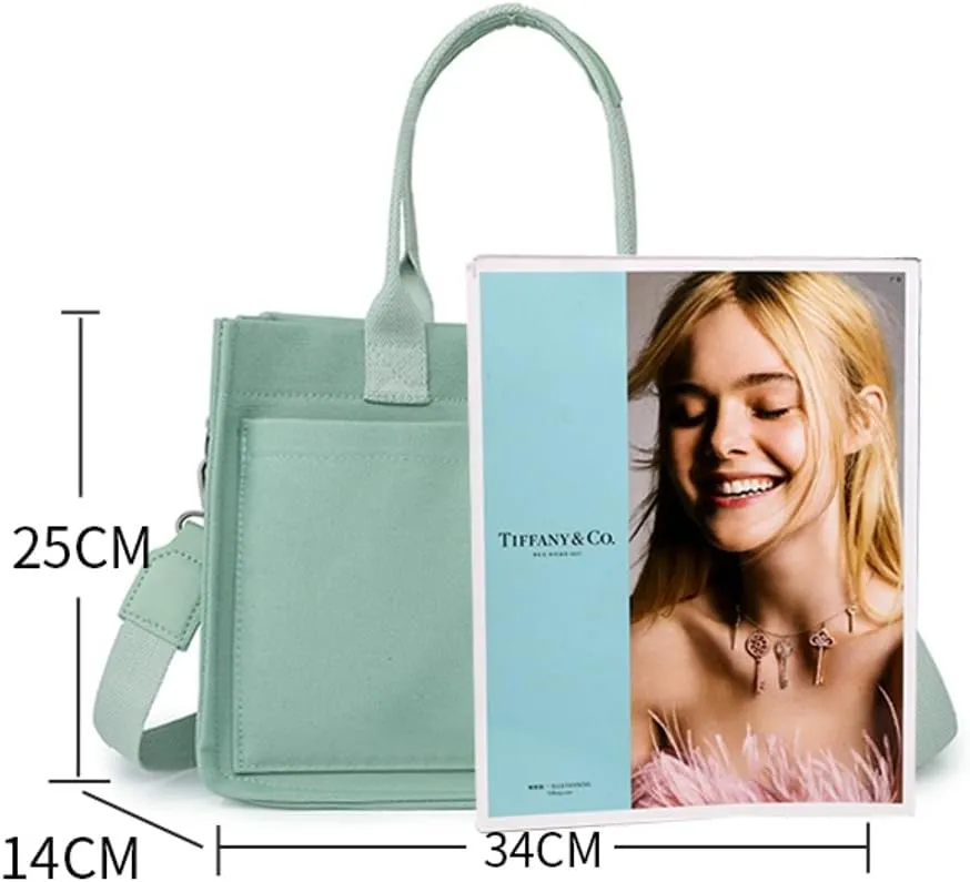 Women Pink Canvas Tote Hobo Bags Casual Pockets Practical Shoulder Satchels Bag Work College Travel Handbag