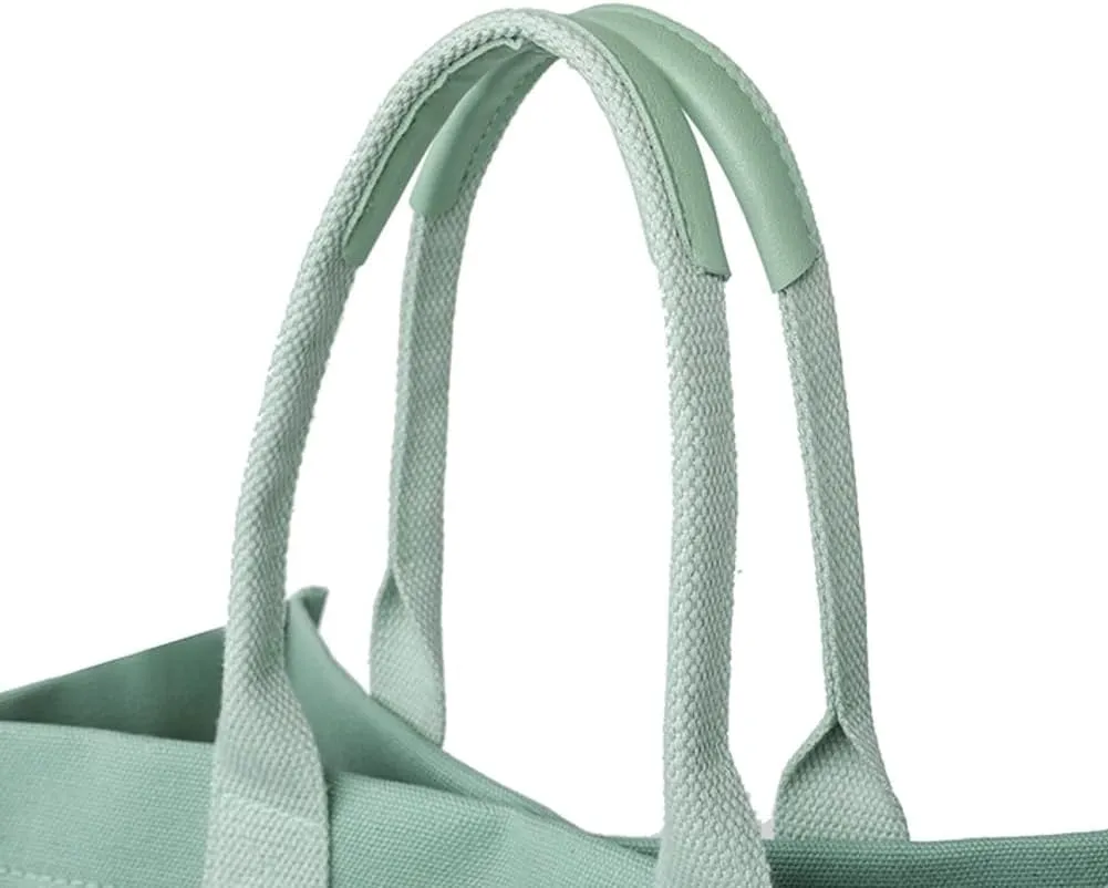 Women Pink Canvas Tote Hobo Bags Casual Pockets Practical Shoulder Satchels Bag Work College Travel Handbag