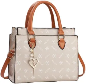 Women Shoulder Bag Stylish Print Cross-Body Handbag Lady Tote Bag Faux Leather Satchel Leisure Patchwork