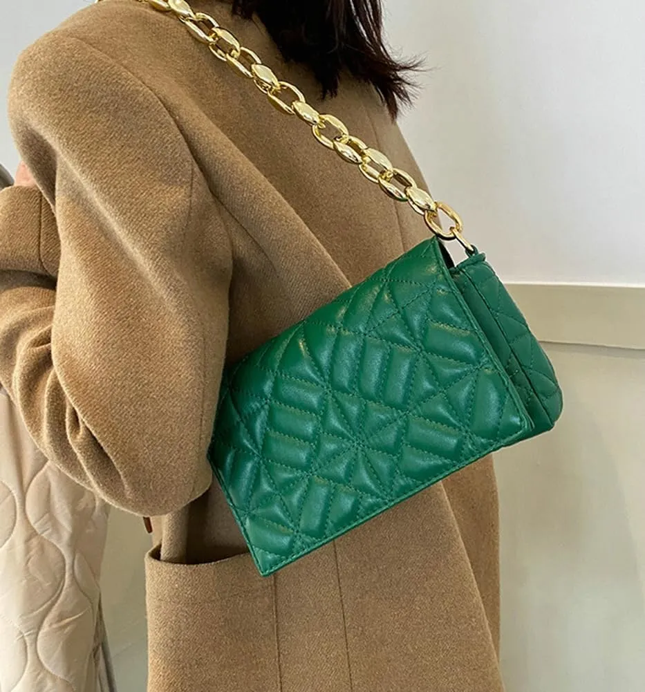 Women Small Quilted Crossbody Bags Stylish Designer Evening Bag Clutch Purses and Handbags with Chain Shoulder Strap