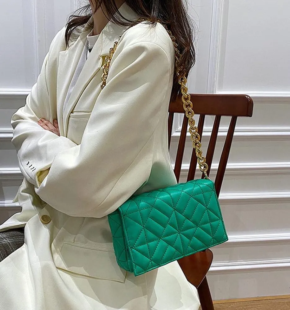 Women Small Quilted Crossbody Bags Stylish Designer Evening Bag Clutch Purses and Handbags with Chain Shoulder Strap