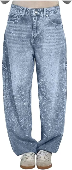 Women Wide Leg Jeans Casual Baggy Stretchy Bootcut Boyfriend Denim Pants Trendy High Waisted y2k Long Trousers