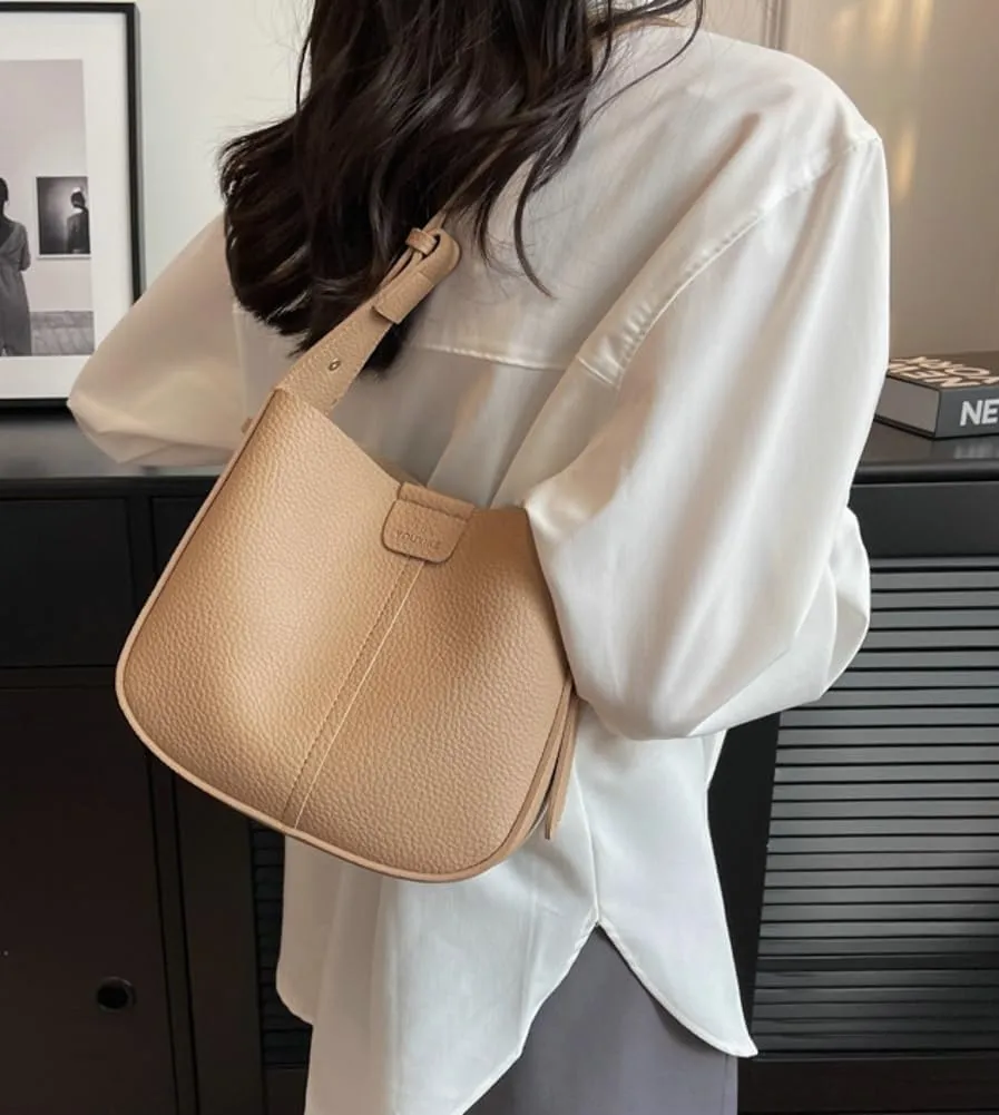 Women's 2pcs Casual Vegan Leather Shoulder Bags Set - Stylish Hobo & Crossbody Travel Handbags