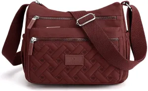 Women's Anti Theft Shoulder Bags Lightweight Quilted Leather Handbags for Women Beach Bag Water Proof Sandproof(Red)