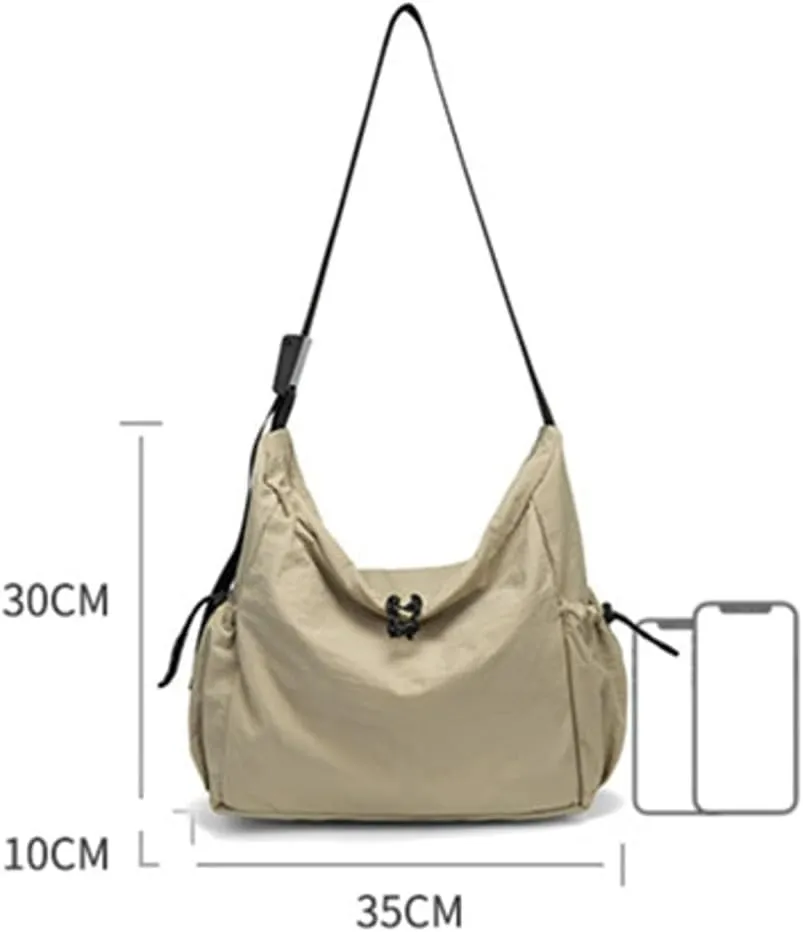 Women's Casual Nylon Hobo Bag Large Tote Light Shoulder Crossbody Bag Stylish Handbag Top Handle Purse
