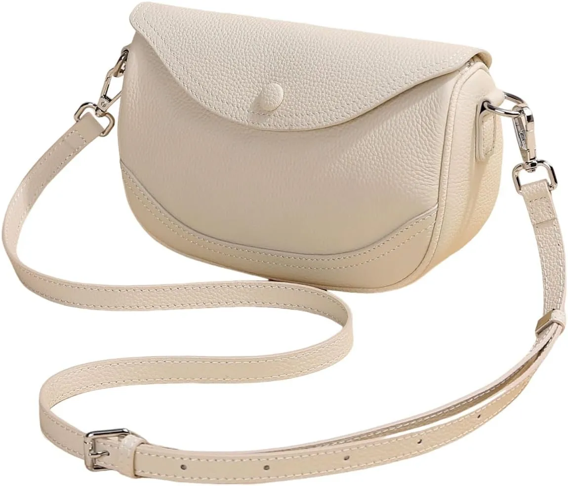 Women's Crossbody Bag Genuine Leather Shoulder Bags Small Satchel Purse Simple Handbag