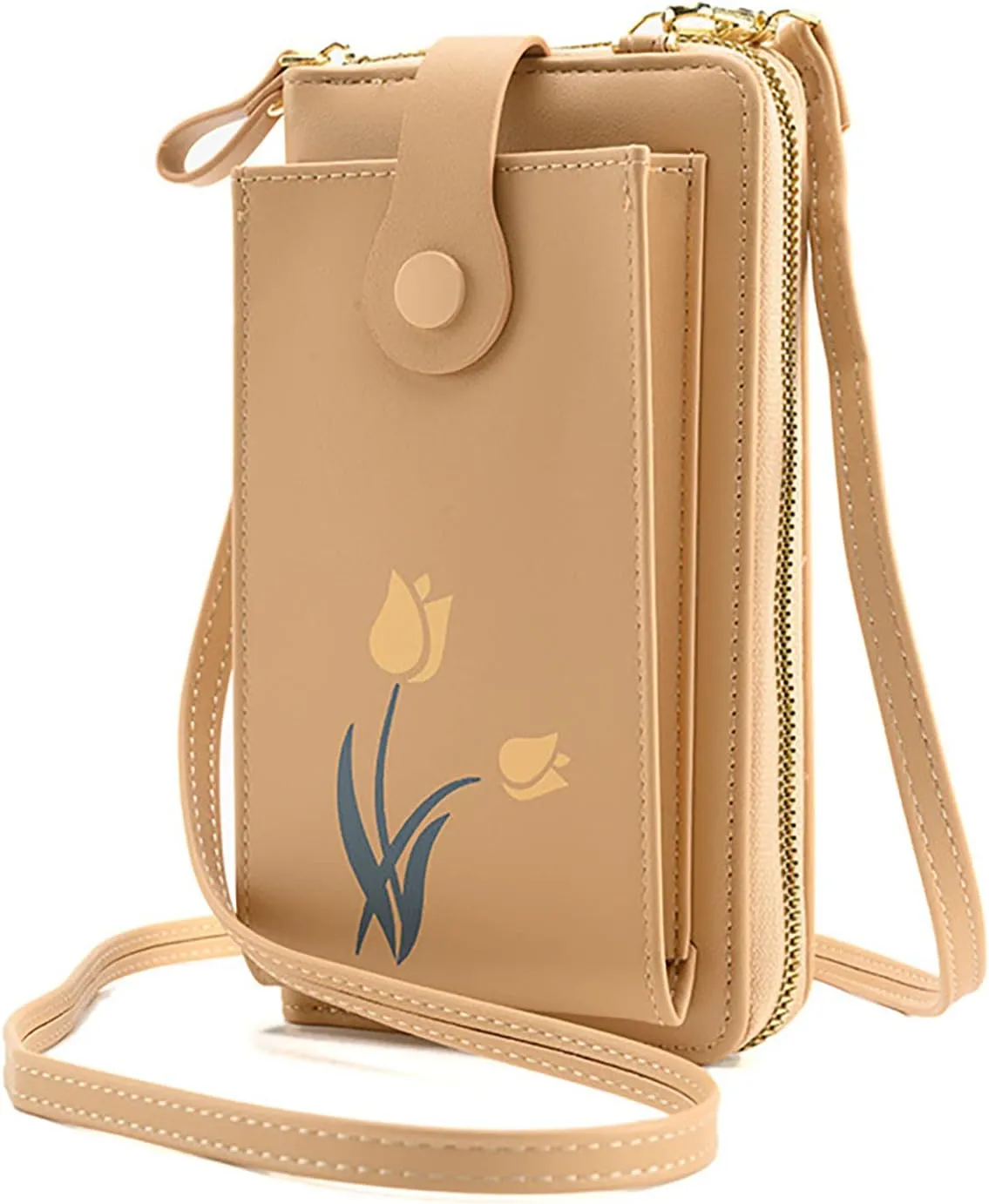 Women's Flower Mini Vertical Multifunctional Mobile Phone Bag Crossbody Bag Mens Shoulder Bags (RD1, One Size)