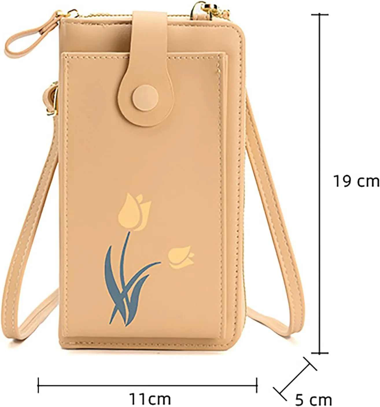 Women's Flower Mini Vertical Multifunctional Mobile Phone Bag Crossbody Bag Mens Shoulder Bags (RD1, One Size)
