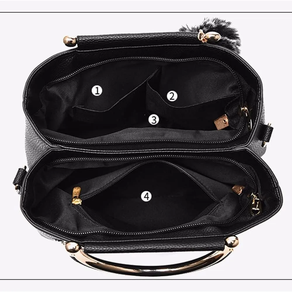 Womens Handbags 3D Floral Satchel Shoulder Bag Faux Leather Medium Tote Bags Top Handle Handbag Crossbody Bag