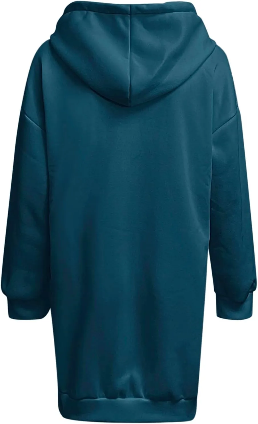 Women's Long Sleeve Dresses 2025 Spring Casual Plus Size Solid Color Button Up Drawstring Hoodie Sweatshirt Midi Dress