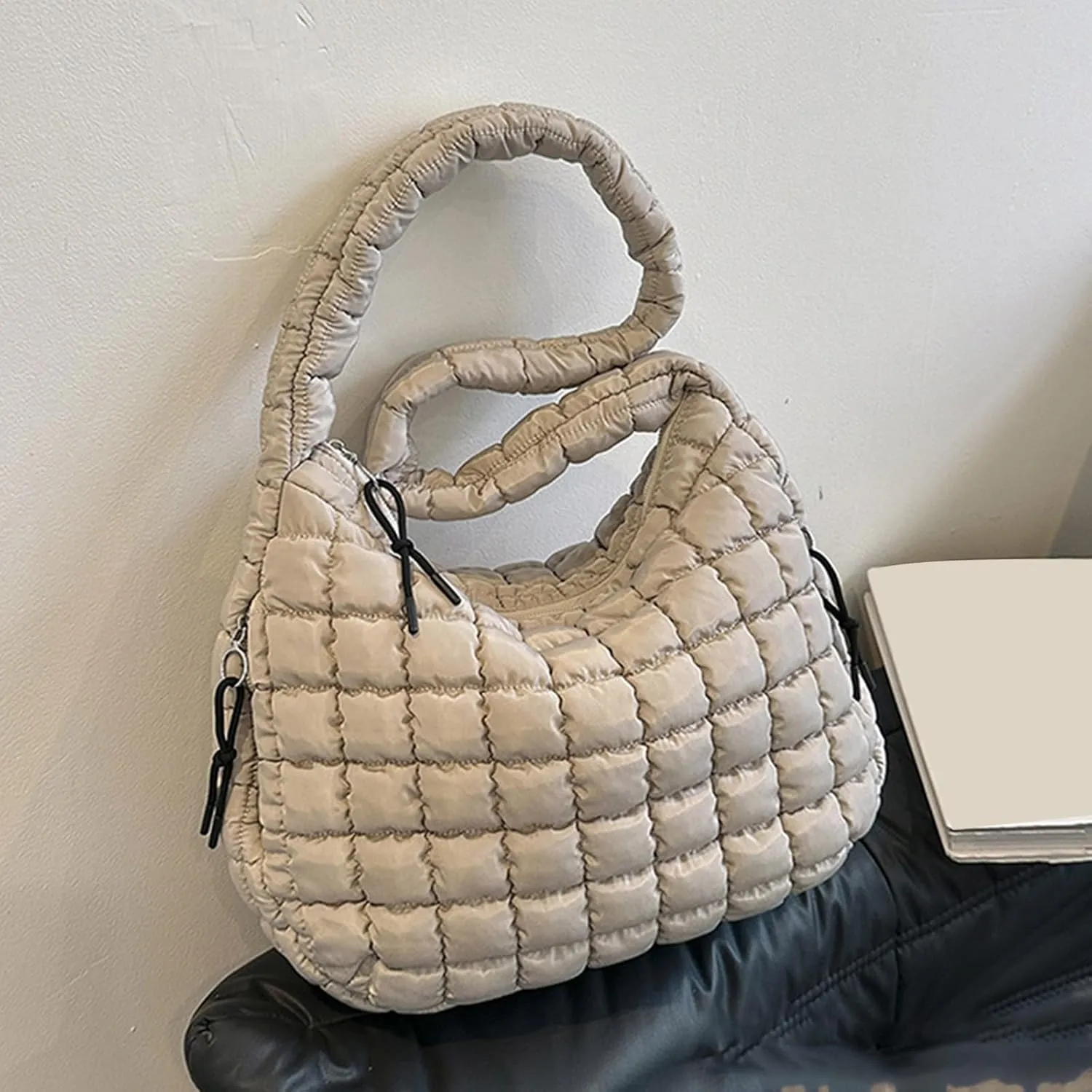 Womens Purses And Handbags Large Quilted Carryall Puffer Shoulder Bag Lightweight Quilted Padding Hobo Bag