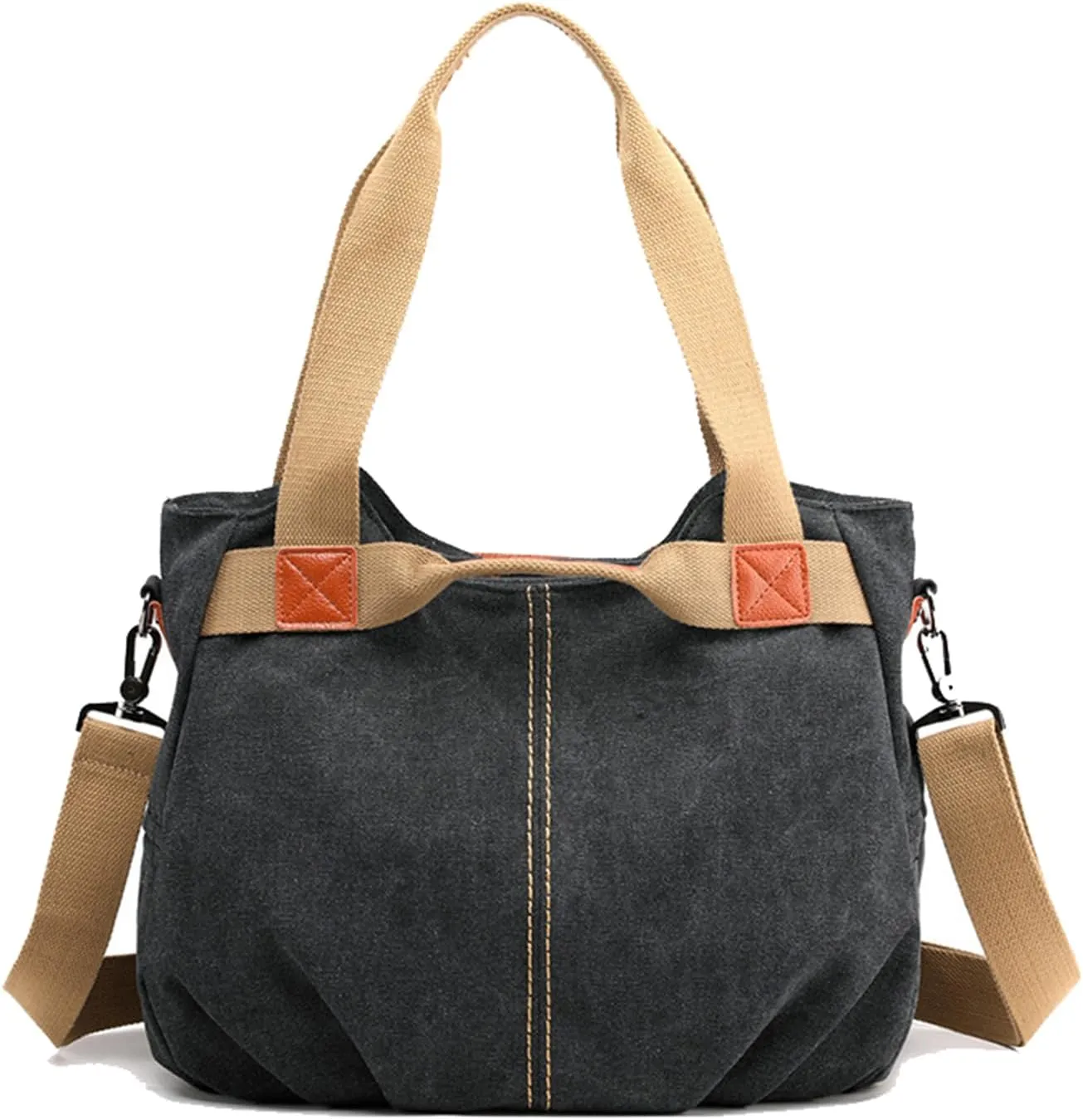 Women's Retro Canvas Tote Hobo Bag Casual Top Handle Shoulder Bag Travel Crossbody Handbag Purse In 3 Ways To Carrybag1256OWOISS