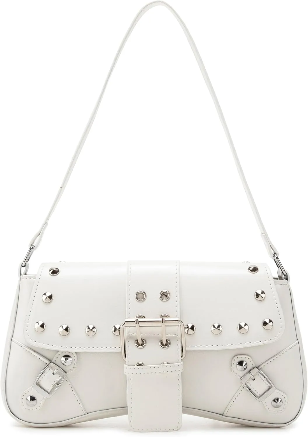 Women's Shoulder Bag Y2K Purses 90s Studded Rivet Punk Handbag Red Leather Purses summer bags for women 2025 trendy