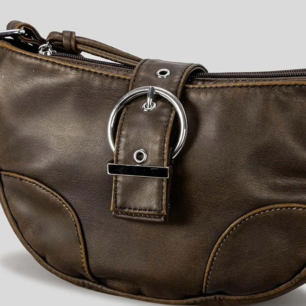 Womens Small Dumpling Shoulder Crossbody Purse Vintage Soft Vegan Leather Tote Bag Small Y2k Handbag Satchels