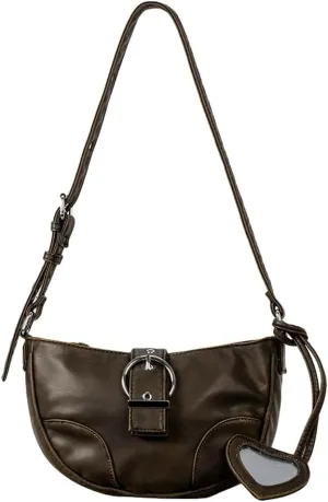 Womens Small Dumpling Shoulder Crossbody Purse Vintage Soft Vegan Leather Tote Bag Small Y2k Handbag Satchels