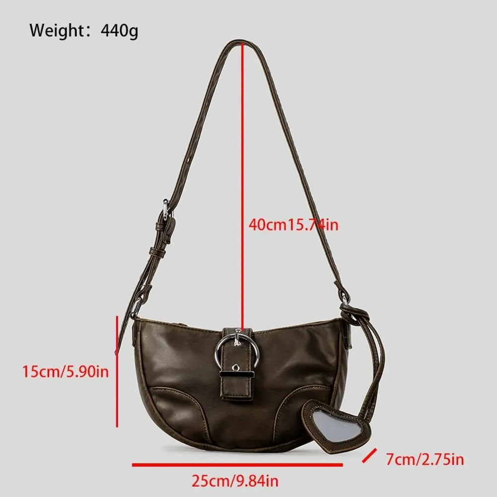 Womens Small Dumpling Shoulder Crossbody Purse Vintage Soft Vegan Leather Tote Bag Small Y2k Handbag Satchels
