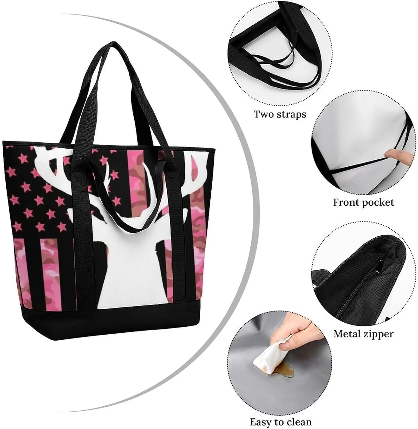 Women's Spacious Thermal Shoulder Bag Stylish Insulated Shopping Tote