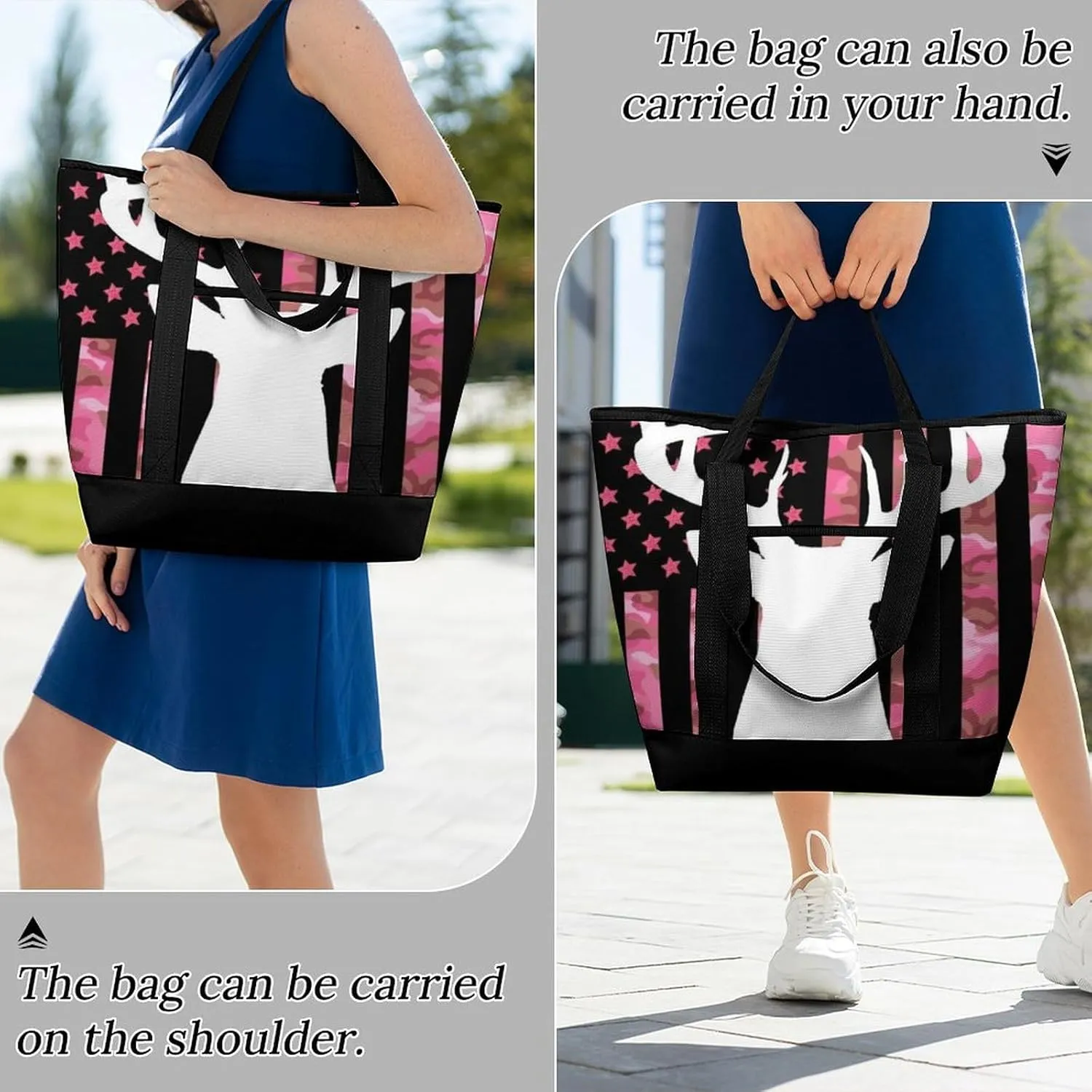 Women's Spacious Thermal Shoulder Bag Stylish Insulated Shopping Tote