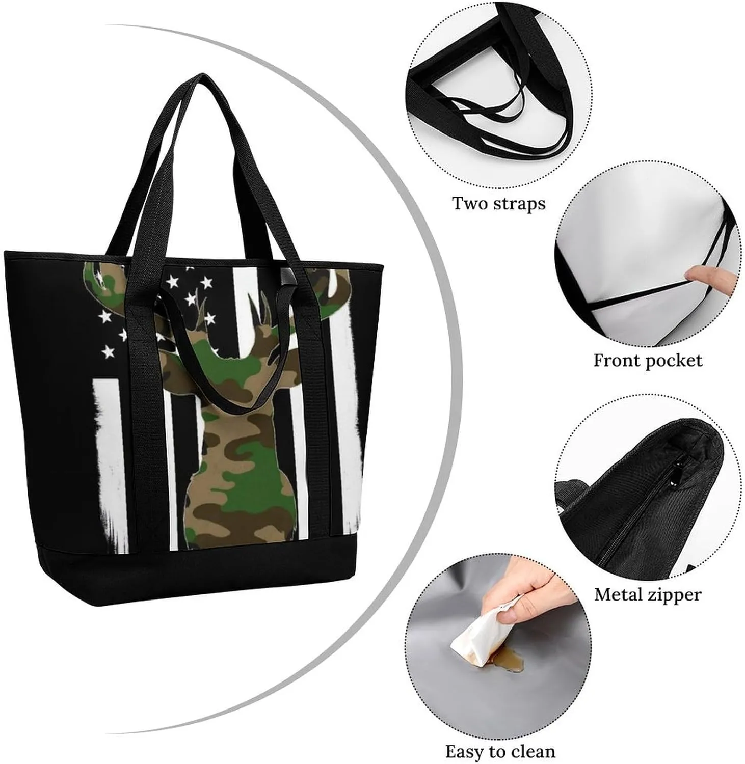 Women's Spacious Thermal Shoulder Bag Stylish Insulated Shopping Tote